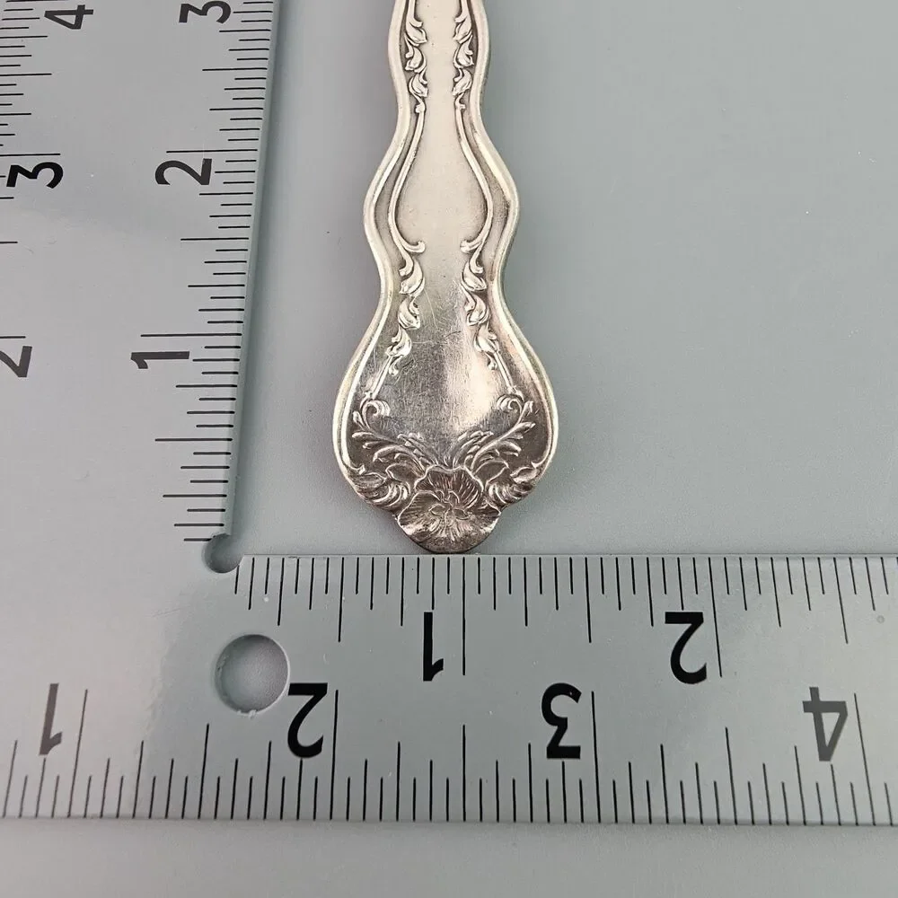 3 Vintage Rockford S.P. Co.12 star Silver Plated Serving Spoons 8 inch Floral